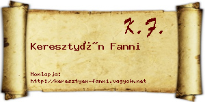 Keresztyén Fanni névjegykártya