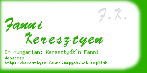 fanni keresztyen business card